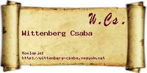 Wittenberg Csaba névjegykártya